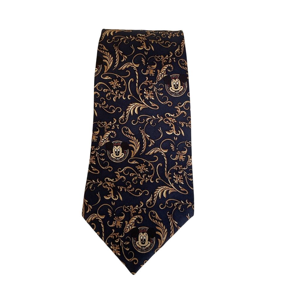 Vintage Disney Mickey Mouse The Tie Works Red Paisley Necktie Made in USA